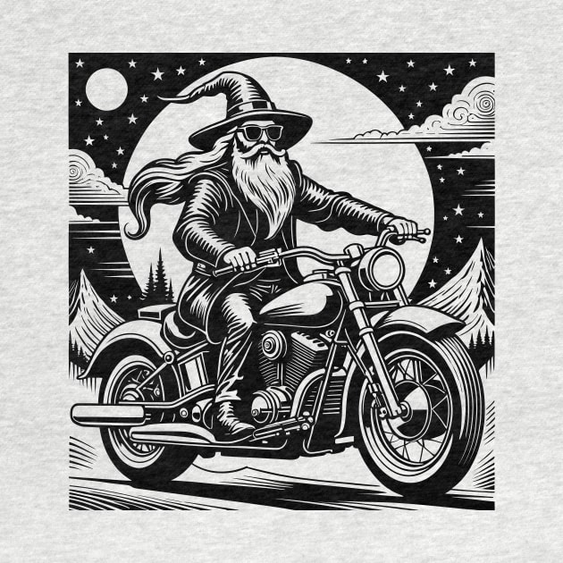 Wizard Drive Motorcycle Under the Moonlight by Yilsi